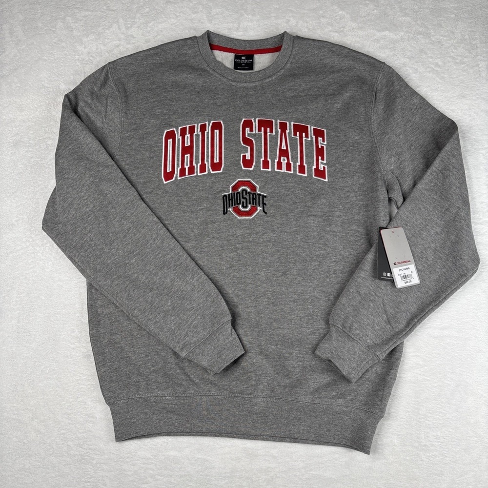 Ohio State Buckeyes Sweatshirt Crewneck Mens Medium Gray Colosseum Pullover NCAA